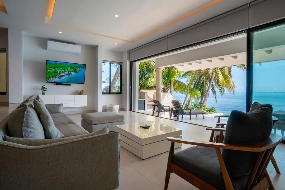 6Br Modern Oceanfront Villa With Infinity Pool Cancun Mexico